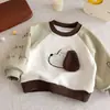 2026 Nova Moletom com Forro de Fleece para Meninos Roupas de Outono e Inverno Infantis Gola Redonda Bloco de Cores Camada Base Casual de Inverno para Bebê