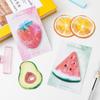 Pegatinas adhesivas creativas de frutas con dibujos animados de n-time, etiquetas adhesivas con forma de mensaje para estudiantes