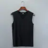 Camiseta sin mangas para hombre de hombros anchos, seda helada, cuello en V, corte ajustado, alta elasticidad, capa base deportiva, sin mangas de verano con tacto similar al hielo