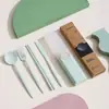 Set de Cubiertos Portátil Transfronterizo, Cuchillo, Tenedor, Cuchara, Palillos, Cubiertos Domésticos para Estudiantes, Caja de Almacenamiento para Cubiertos de Camping al Aire Libre