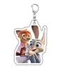Estilo Ins Llavero de Zootopia Judy Nick Acrílico Dibujos Animados Accesorios Colgante para Pareja