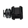 Tornillo de doble capa de 1/4 un arrastre tres base de zapata fría luz de relleno micrófono monitor soporte de zapata fría multifunción