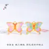 Pu Zuojiu no se decolora oro accesorios DIY colgante de mariposa colorido de doble cara colgante binaural collar cadena de suéter mujer
