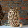 Lanterna de Vime Vintage para Mesa de Bar e Café Lâmpada de Velas Adereços para Fotografia Noturna e Hanfu
