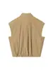 Marca Z Ins Cuello de Solapa Moda Europea y Americana de Celebridades de Internet Top sin Mangas para Mujer Popular Venta Cruzada Elegante Color Caqui Otro Za