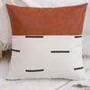 Funda de almohada con costuras de cuero, para oficina, dormitorio, sala de estar, venta al por mayor, estilo étnico, para sofá