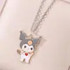 Collares Sanrio Europeos y Americanos Transfronterizos, Lindos Collares Colgantes de Kuromi y My Melody, Cadenas para Clavícula de Dibujos Animados, Accesorios para Niños