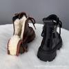 Botas Martin de piel auténtica para mujer, estilo británico, 2024, nuevas botas de suela gruesa para otoño, botas cortas de moda que combinan con todo, populares en Internet.