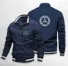 Jaqueta Longa com Manga Longa e Gola Alta Estilo Americano com Zíper, Jaqueta Bomber Baseball, Caimento Solto para Homens