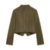 Comercio exterior transfronterizo ropa de mujer estilo europeo y americano ZA AliExpress superventas moda retro chaqueta con textura de gamuza y hebilla anudada