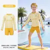 Novo Traje de Banho Infantil Disney 2026 de Manga Longa para Meninos e Meninas, Macio, Alta Elasticidade, Secagem Rápida, Respirável, Adequado para Fontes Termais