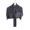 Chal de Punto de Lino para Mujer, Estilo Delgado de Primavera y Verano, Protección para el Cuello, Capa para Habitación con Aire Acondicionado, Versátil, Tacto de Alta Gama, Chal de Color Sólido