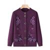 Cardigã Outwear para Meia-Idade e Idosos, Roupa de Outono, Suéter de Vovó, Roupa para Mãe, Tricô Acolchoado de Veludo para Outono e Inverno para Idosos, Mulheres
