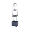 Jardineira tipo torre, adequada para jardineira de varanda para plantio de vegetais, jardineira com rodízios para rega externa, suporte para trepadeiras, suporte para vegetais