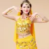 Y Tocado de Danza del Vientre Velo de Gasa Danza Étnica Danza India Accesorios para Actuaciones en Escenario Monedas Colgantes Colgante de Cabeza de Chifón