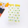 Meias de Seda de Vidro Absorventes de Suor, Novas para Primavera e Verão, Atacado, Doces, Ins, Modernas, com Renda, Frutas Fofas, Flores, Meias Femininas