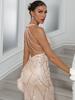 Directo de fábrica 2024 vestido sexy europeo y americano para mujer con lentejuelas, hombros descubiertos, espalda descubierta, falda larga de sirena, vestido de fiesta