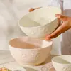 Conjunto de jantar em relevo de alto valor, louça de cerâmica para uso doméstico, tigelas e pratos, conjunto completo de pratos sofisticados, pratos de jantar, tigelas de arroz francesas