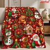 Papai Noel Elementos de Natal Múltiplos Estilos Tema de Natal Estilo Nórdico Manta de Lã Flanelada Grafite de Natal Suprimento Exclusivo Transfronteiriço