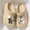 Zuecos de Suela Gruesa para Mujer para Verano 2026, Nuevas Sandalias de Playa de Moda con Aumento de Altura, Punta Cerrada, Pantuflas Antideslizantes para Mujer