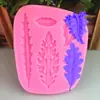 Ferramenta de Decoração de Bolo em Forma de Dobra de Samambaia de 5 Folhas Molde de Silicone para Chocolate Molde de Assar Ovo