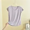 Pijama nuevo de verano holgado, camiseta sin mangas de modal con cuello en V para mujer, top versátil casual de color liso talla grande