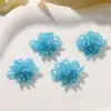 Brillantes Llamativos Flor de Cristal Translúcido Color Leche con Cuentas Flor de Zapato Accesorios Pendientes Pequeños Frescos Simples para Oreja