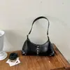 Bolsa Tote Feminina Popular Estilo Coreano para o Dia a Dia com Rebites Nova Textura Leve Luxo 2026 Vintage Chique de Ombro