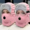 Conjunto de Máscara de Vento e Chapéu Elétrico para Veículos de Inverno, Protetor de Pescoço Quente à Prova de Frio para Ciclismo Feminino e Esqui, Cobertura para Cabeça, Chapéu de Algodão para Proteção do Pescoço