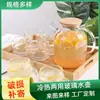 Chaleira de Chá de Vidro Borossilicato Alto Resistente ao Calor Transparente Chaleira de Chá de Flores Grande Capacidade Infusor de Chá Tampa de Bambu Jarra de Vidro para Água Fria