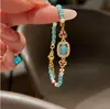 Pulsera de cuentas turquesas de lujo para mujer, diseño único, elegancia de alta gama, versátil, moderna y joyería personalizada