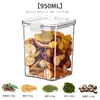 Cozinha multi-grãos macarrão armazenamento jarra nozes doces produtos secos frasco de armazenamento quadrado transparente fivela jarra de armazenamento seco