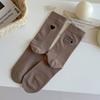Meias femininas outono e inverno novas meias de cano médio AB Love Letter meias de algodão bordadas personalizadas para meninas meias de pelo combinado para mulheres
