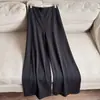 Pantalones Negros Elásticos de Cintura para Adelgazar 2026, Pantalones de Pierna Ancha con Puño de Dos Formas de Usar, Pantalones Largos Ligeramente Acampanados al por Mayor B5AK6103