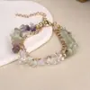 Pulsera de Grava Constelación Nueva Transfronteriza Original Tejida a Mano Doble Capa Cadena de Peridoto Lapislázuli