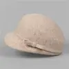 Sombrero de Lana Otoño e Invierno para Madre, Estilo Ecuestre para Mujer, Lazo de Alta Gama, Elegante Sombrero Retro de Pico Pequeño Estilo Francés