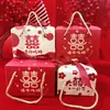 Nova Caixa Quadrada Portátil Chinesa para Doces de Casamento, Caixa de Presente para o Grande Dia, Lembrança de Casamento para Lua Cheia, Caixa de Doces para Noivado