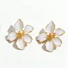 Brincos de Flor Esmaltada Colorida 3D Europeus e Americanos Transfronteiriços Novo Produto Liga de Moda Estilo Doce Brincos Florais Presente para Mulheres