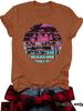 Camisetas de Playa Transfronterizas de Amazon para Mujer Camiseta Estampada de Cocoteros Camiseta de Manga Corta