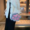 Bolsa de Felpa con Forma de Pata de Gato Linda de Dibujos Animados Estilo Coreano Suave y a la Moda Bolso Cruzado con Cadena Bolso de Hombro con Mini Muñeca para Niñas