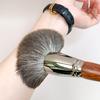 Brocha de Maquillaje de Pelo Animal de Piel de Zorro Nival Personalizada Brocha para Polvo Suelto Brocha para Polvo Miel Brocha de Maquillaje Grande para Todo el Rostro Brocha para Polvo Residual Brocha de Maquillaje