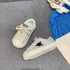 Zapatos retro para niños con puntera de concha, zapatillas de moda de otoño para niños, zapatos casuales para niñas con estampado de estrellas, suela blanda, zapatos lindos y originales para niños