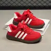 Zapatillas Deportivas de Cordones Versátiles de Suela Plana Estilo Alemán para Entrenamiento de Mujer, Bloques de Color, Tres Rayas Blancas, Zapatillas Casuales, Transpirables