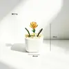 Plantas en maceta de vidrio Zibo, flores de diciembre, ramos de flores artificiales, flores de vidrio para cumpleaños, decoraciones de escritorio, adornos blancos, Día de la Madre transfronterizo
