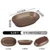 Vajilla estilo hot pot Shanhuansanshanshan, plato de tres crujientes de verduras, plato en forma de barco de hongo enoki con imitación de veta de madera