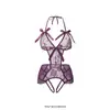Lingerie Sexy Quente Renda Body Aberto na Virilha para Mulheres Vazado Puro Desejo Justo Uniforme Conjunto Peça Única 8692