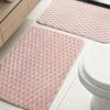 Alfombra de Piso Resistente a Manchas de Color Sólido de Terciopelo de Tortuga Alfombrilla Absorbente para Pies de Baño Juego de Baño Alfombrilla Antideslizante de Baño Juego de Dos Piezas Cuadrada