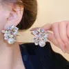 Nuevos Pendientes Redondos de Zirconia con Aguja de Plata de Principios de Primavera Pendientes Pequeños Dulces y Exquisitos Pendientes de Lujo Ligero de Alta Gama Accesorios para la Cabeza Mujer