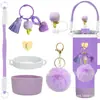 Frete Grátis Acessórios da Copa Stanley Corrente de Mão Chaveiro Pom-Pom Pingente Flor Begônia Tampa de Palhinha Decoração de Copo d'Água Personalização