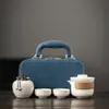Conjunto de Chá de Viagem, Uma Bule, Duas Xícaras, Xícara Rápida de Cerâmica, Viagem ao Ar Livre, Estilo Camping, Presente Corporativo, Lembrança, Logo Disponível